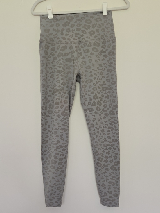 Beyond Yoga Pants - Beyond Yoga Grey Leopard Print Leggings - High Waist Athletic Activewear Medium